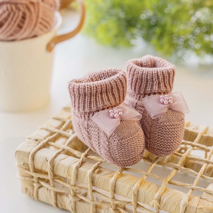  Sapatinho de linha Laço cetim Rosê Plix